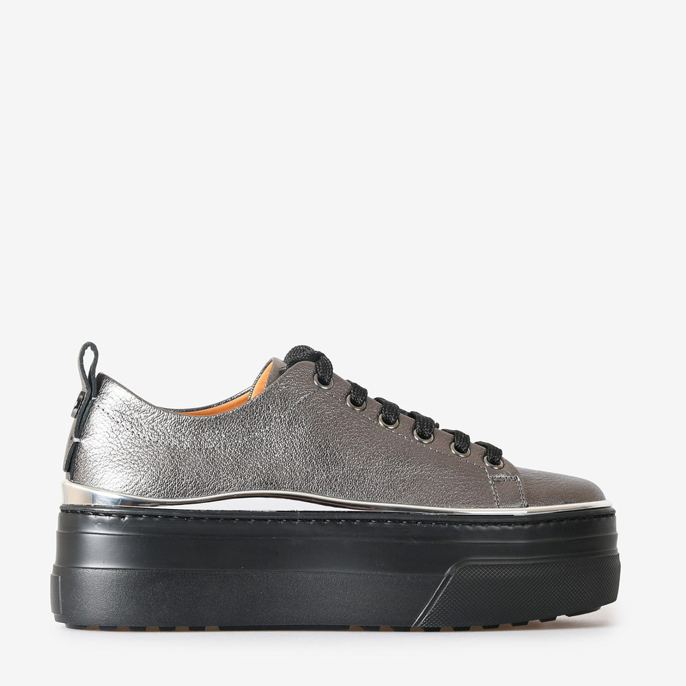 Bronz Deri Yüksek Taban Kadın Sneaker