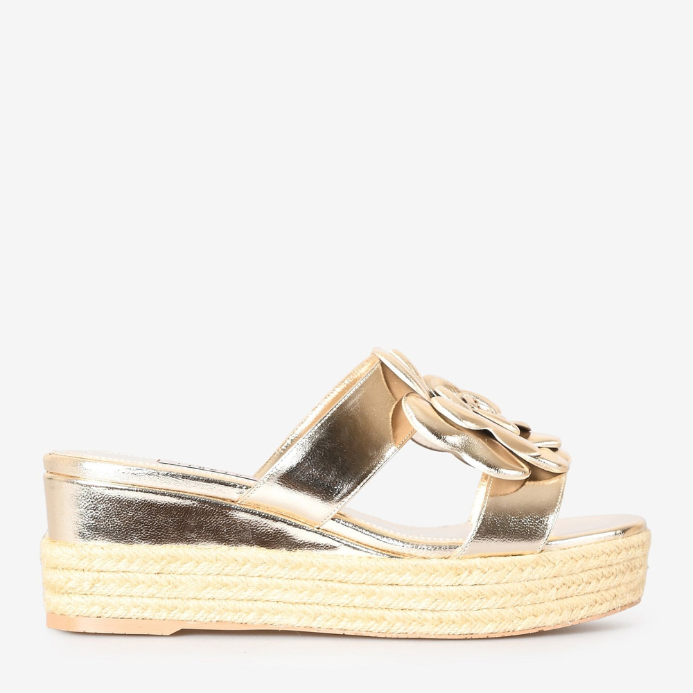 Dore Deri Dolgu Topuk Espadril Terlik