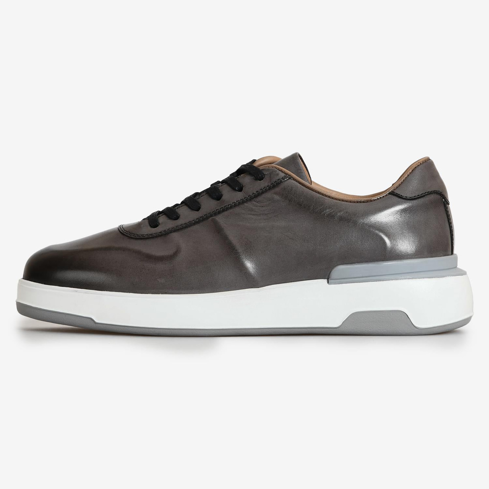 Gri Deri Erkek Sneakers