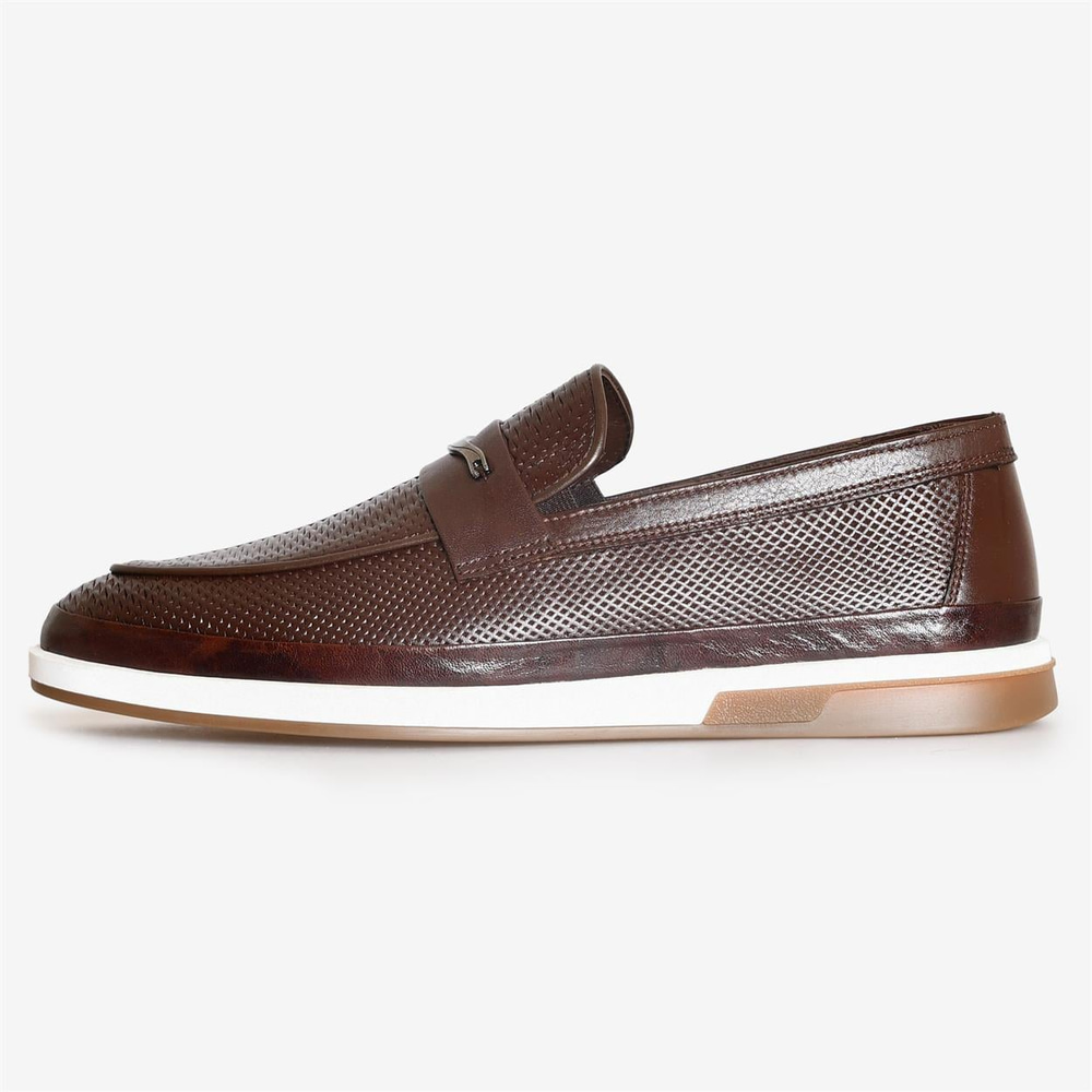 Kahve Deri Erkek Loafer Ayakkabı