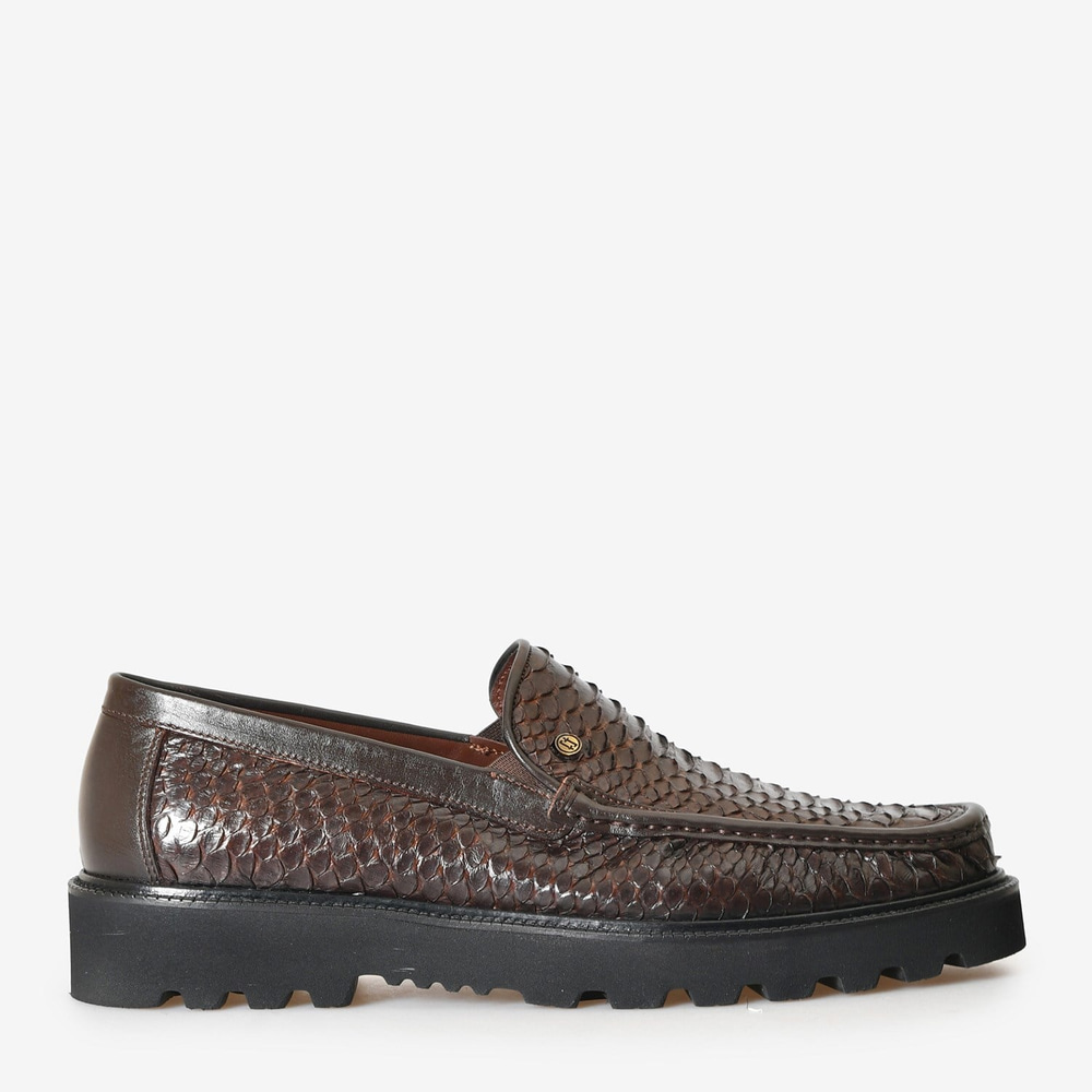 Kahve Piton Deri Erkek Loafer