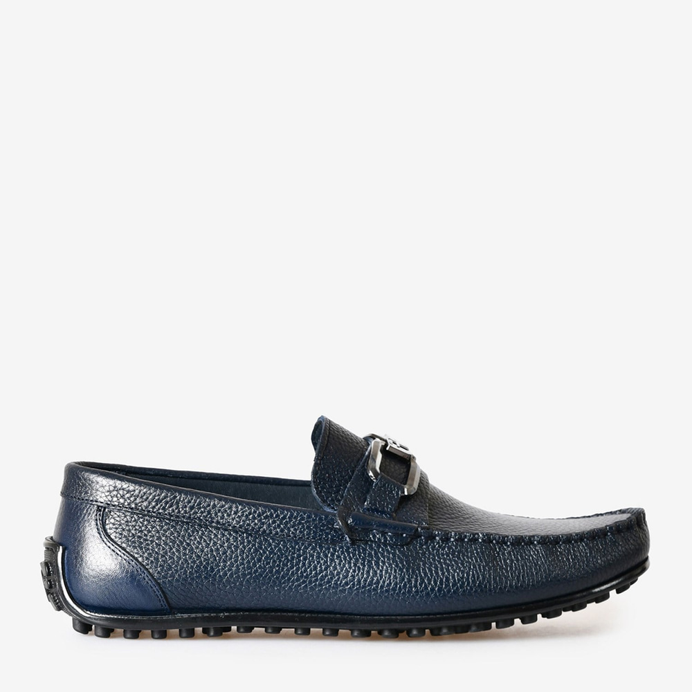 Lacivert Deri Toka Detaylı Erkek Loafer