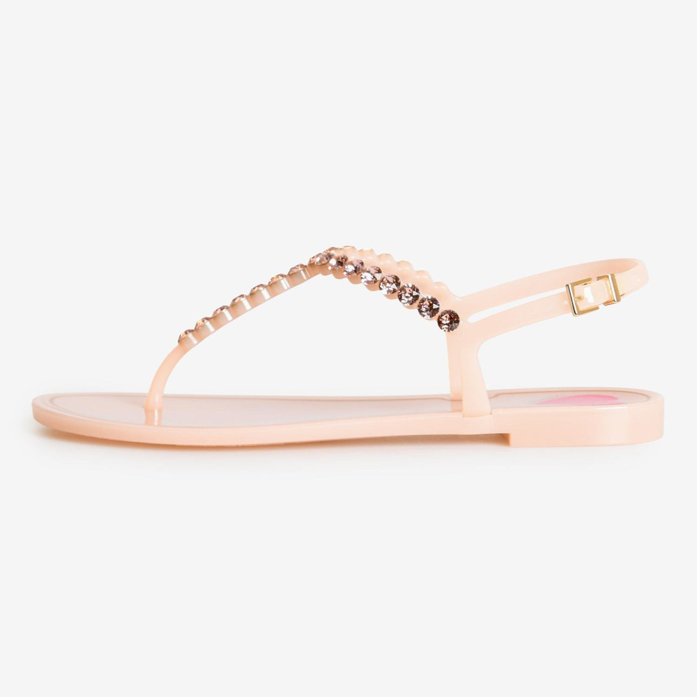 Menghi Bej Taşlı Kadın Sandalet