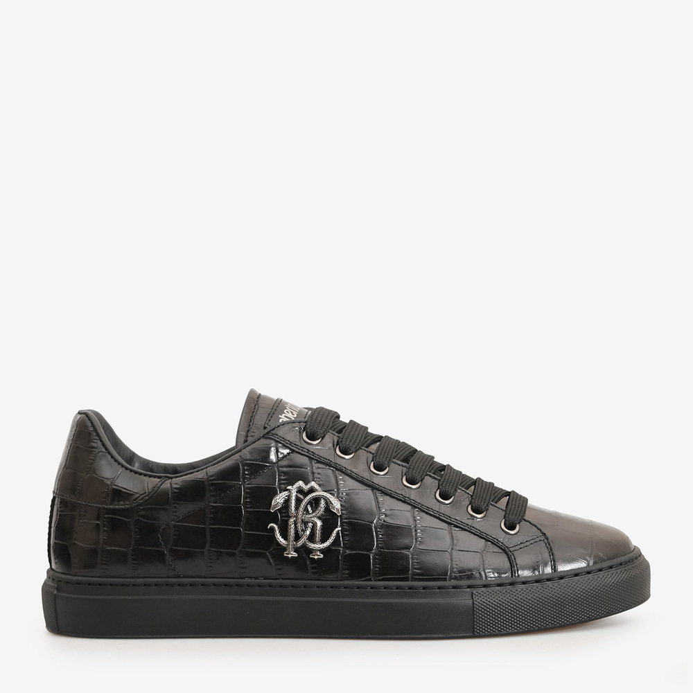 Roberto Cavalli Siyah Deri Erkek Sneaker