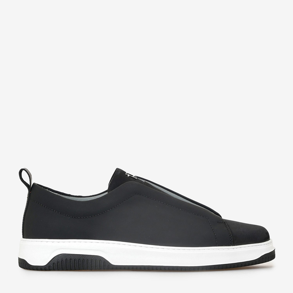 Siyah Bağcıksız Deri Erkek Sneaker