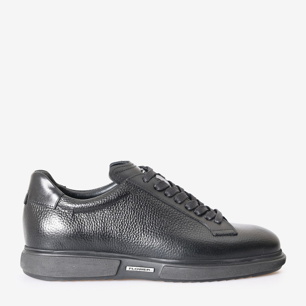Siyah Deri Erkek Bağcıklı Sneaker