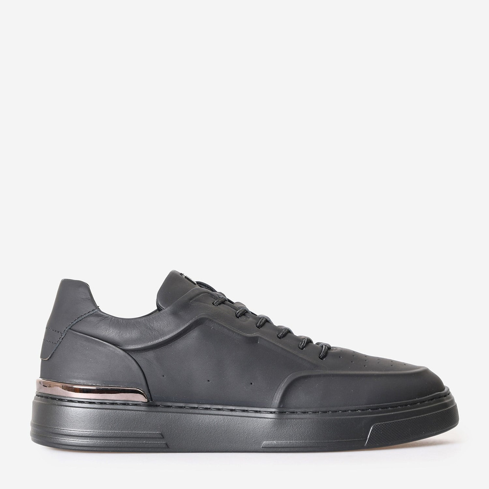 Siyah Deri Erkek Bağcıklı Sneaker