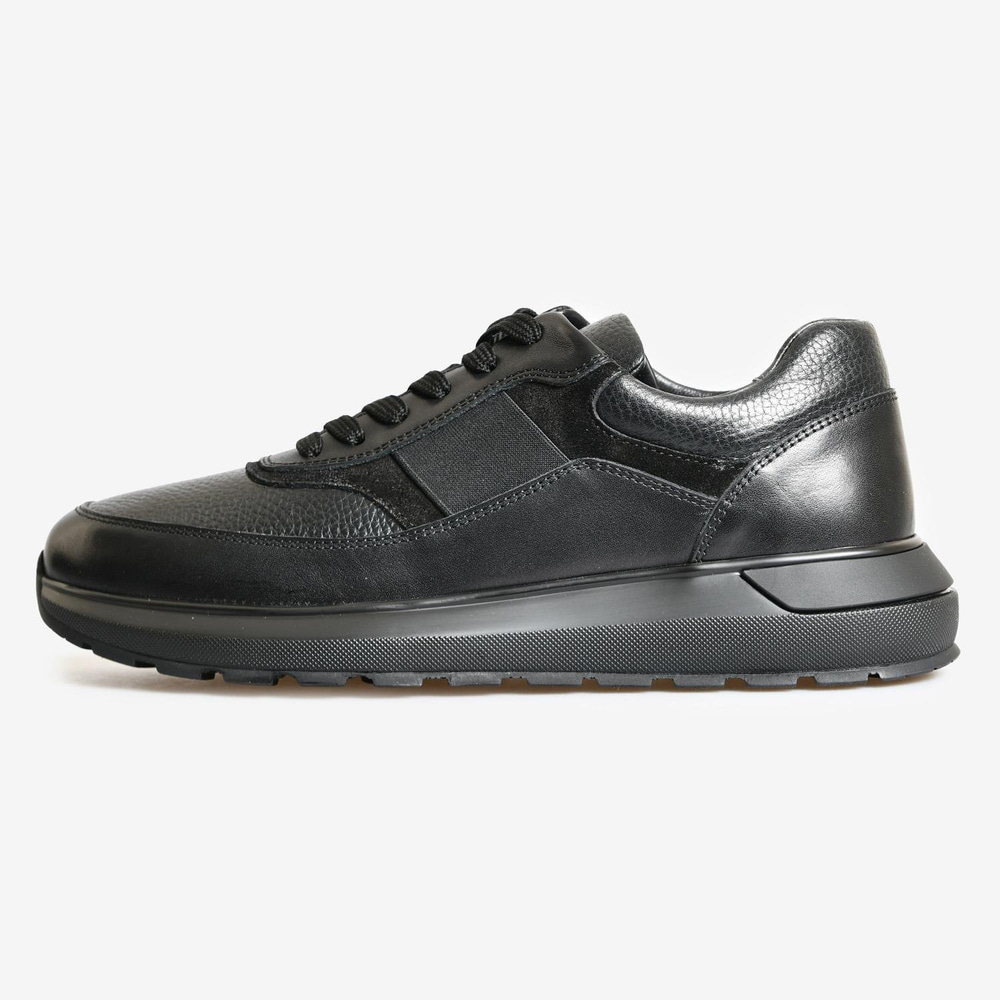 Siyah Deri Erkek Bağcıklı Spor Ayakkabı