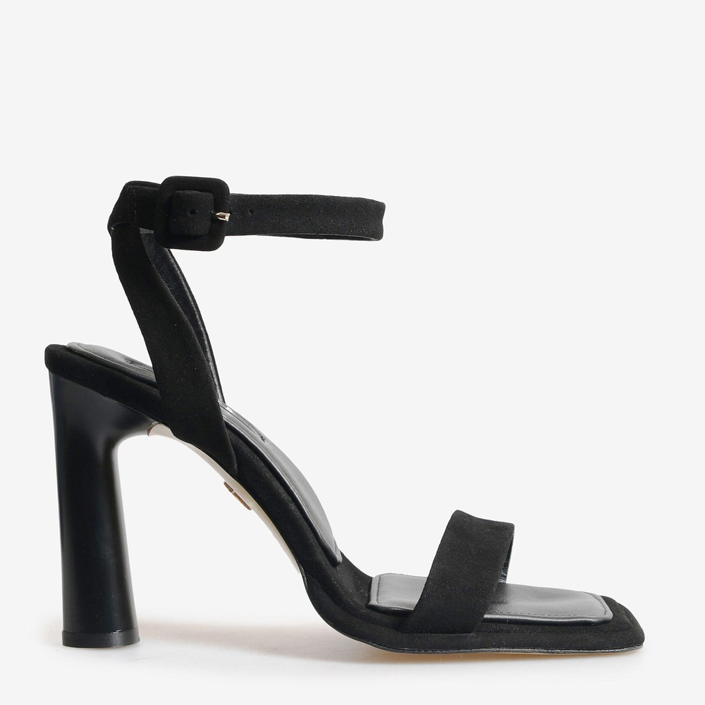 Siyah Deri Kadın Abiye Sandalet