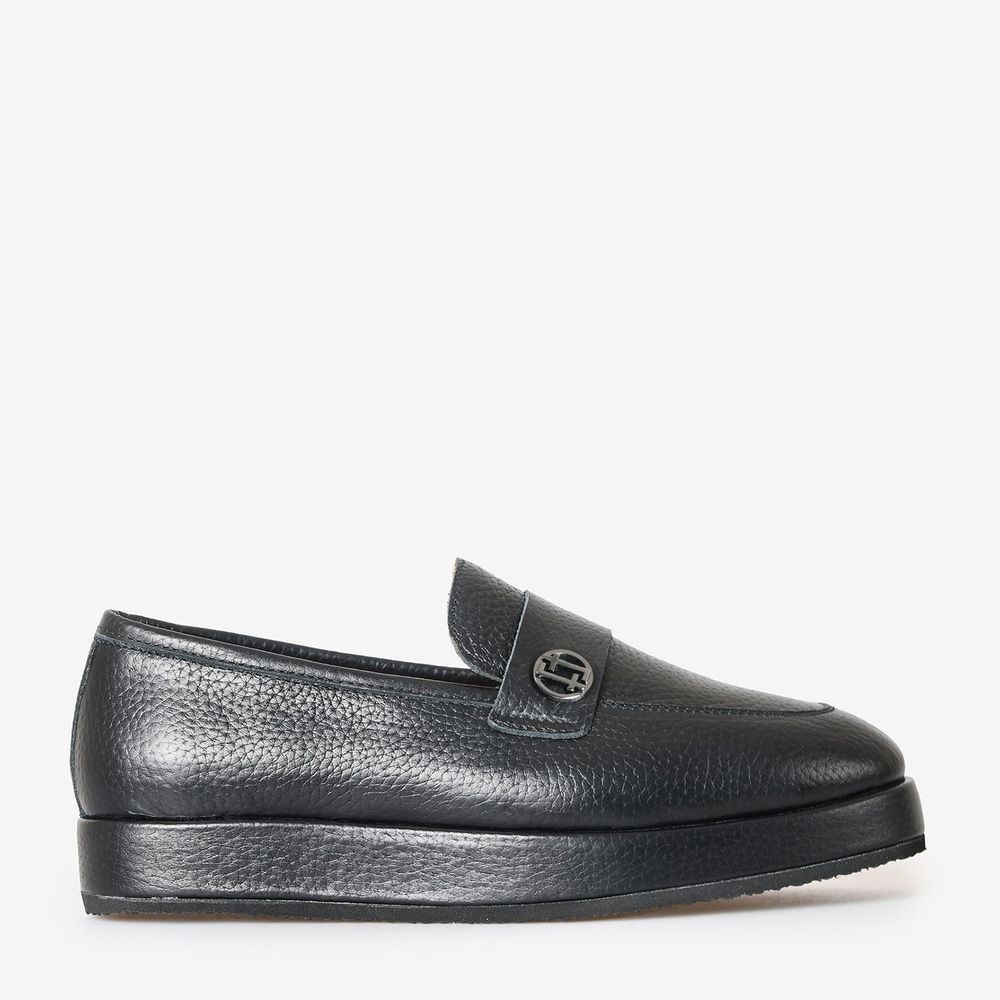 Siyah Deri Kadın Loafer