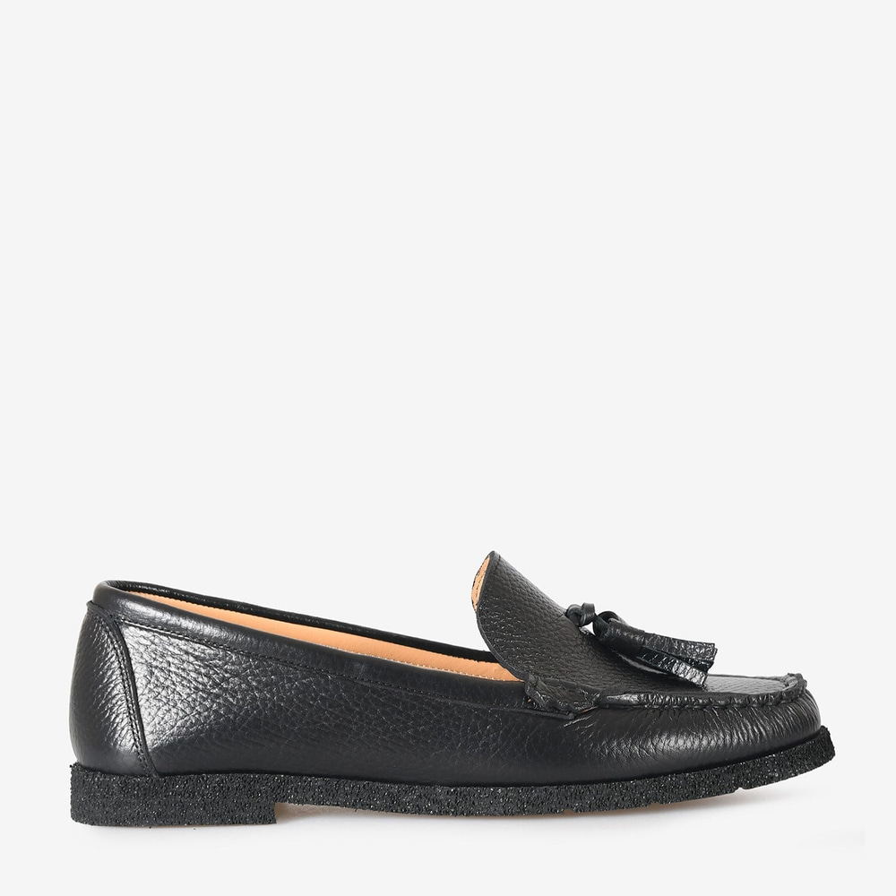 Siyah Deri Kadın Loafer