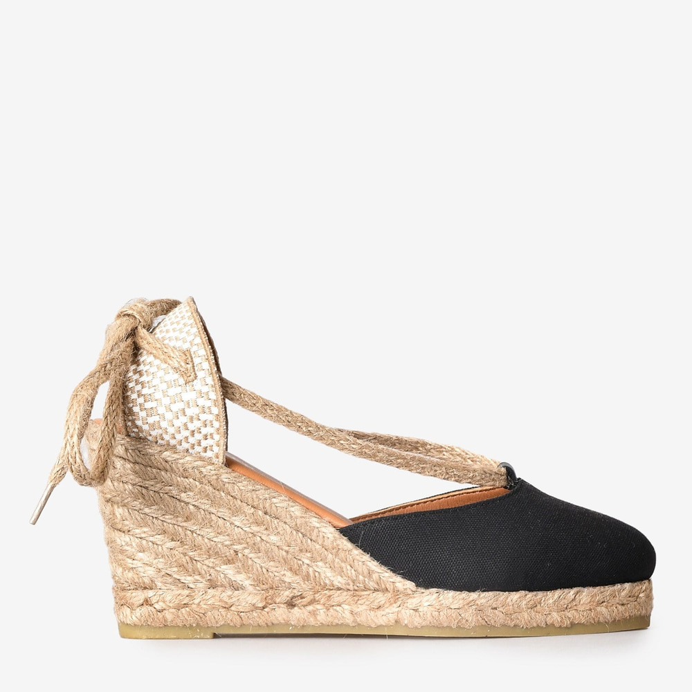Siyah Kadın Espadril Sandalet Sandalet