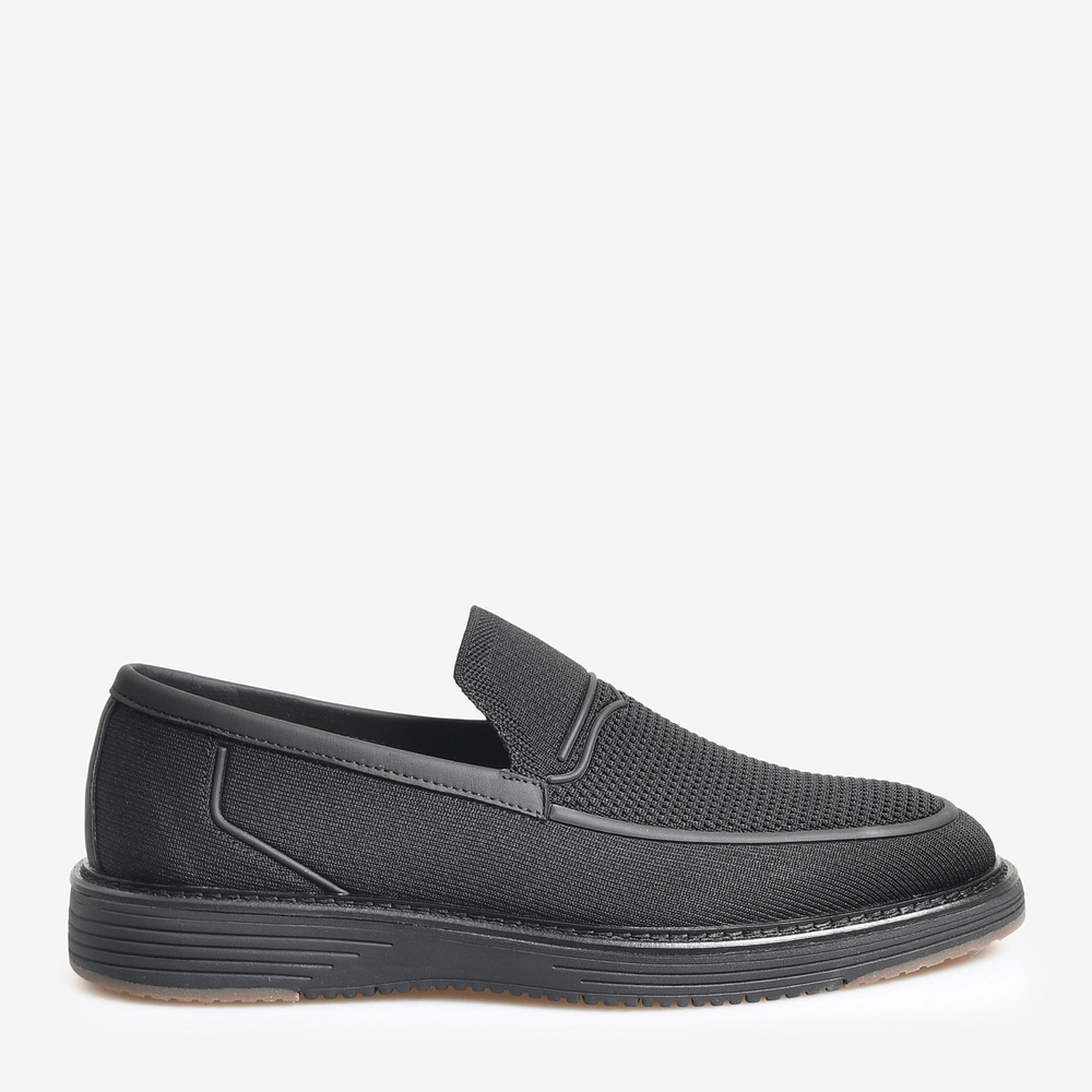 Siyah Triko Erkek Bağcıklı Loafer