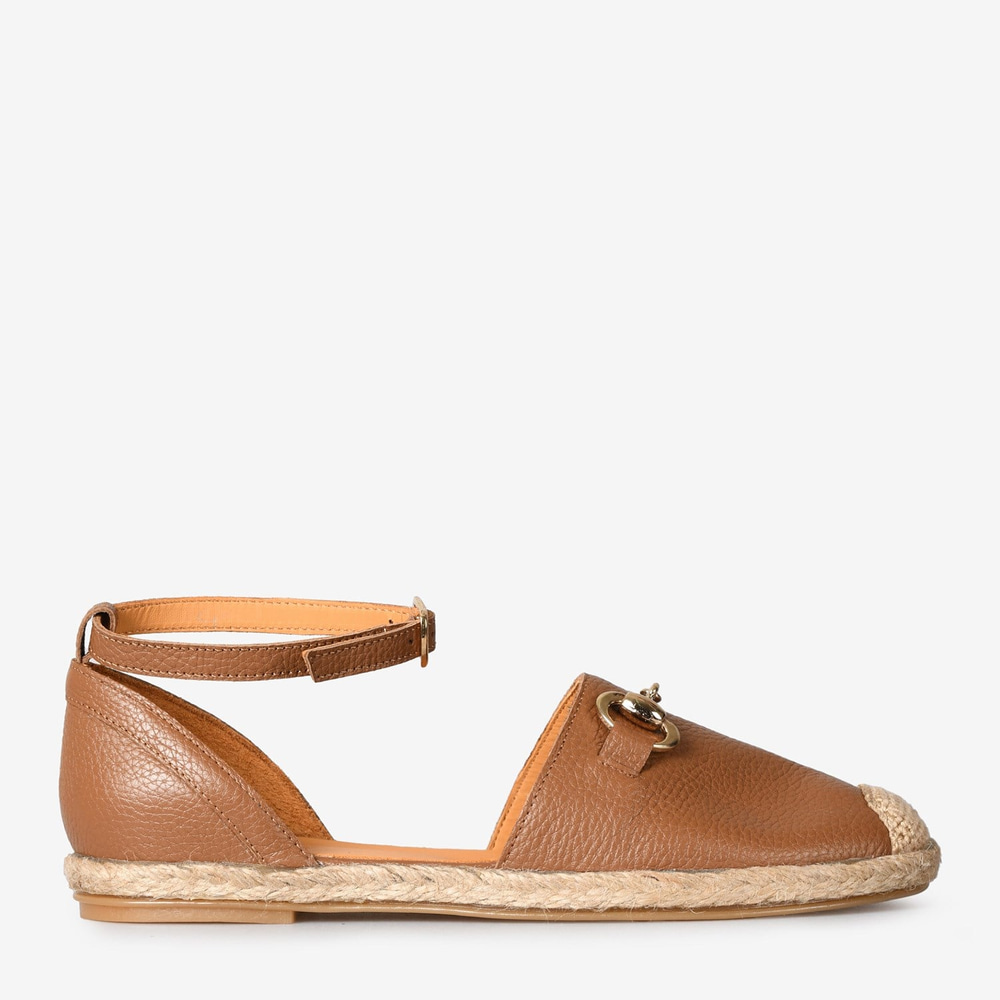 Taba Deri Espadril Kadın Sandalet