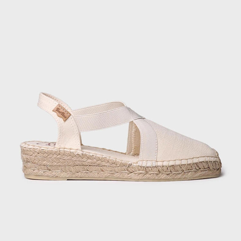 Toni Pons Ekru Verona Düz Lastikli Vegan Espadril Kadın Sandalet