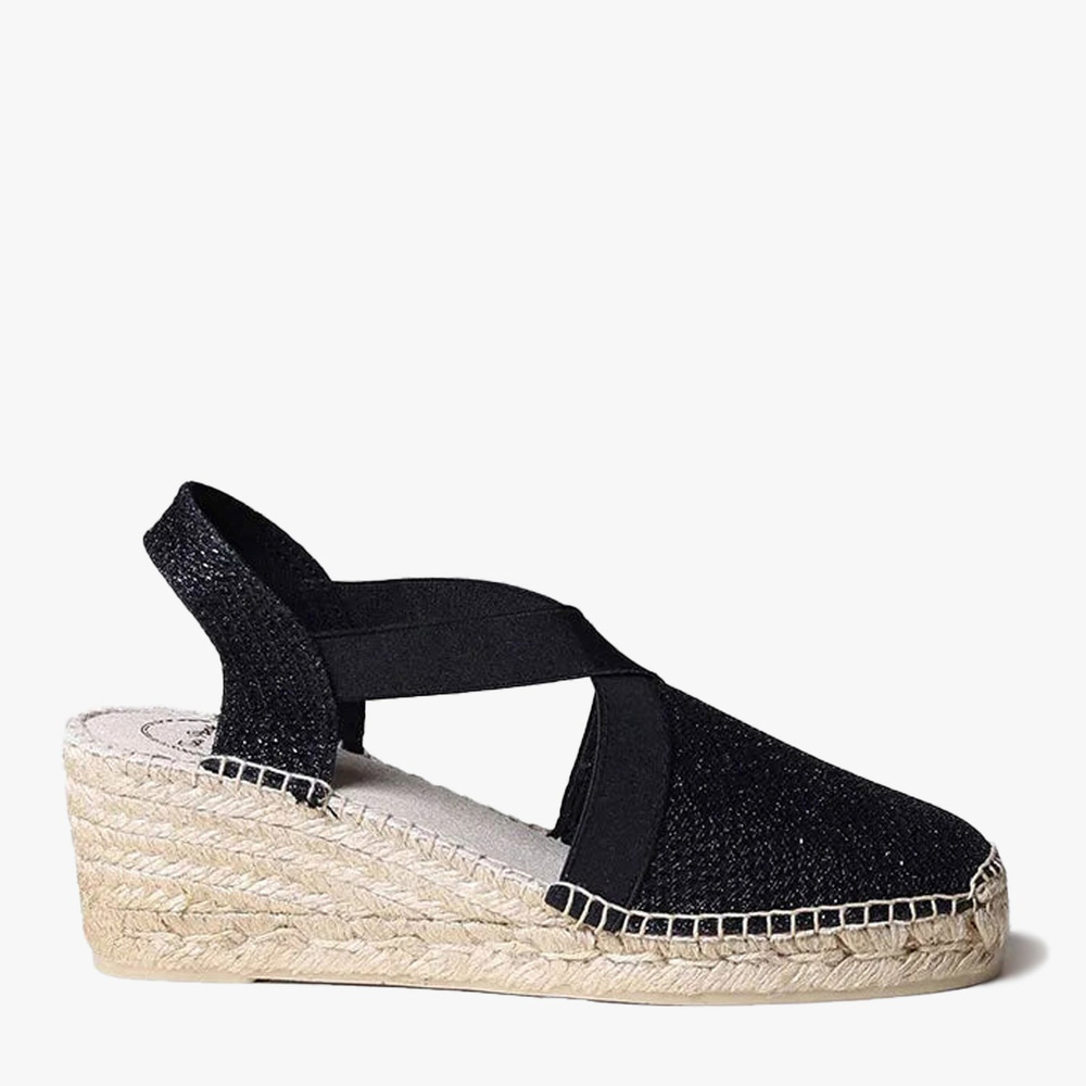 Toni Pons Triton Siyah Vegan Espadril Kadın Sandalet