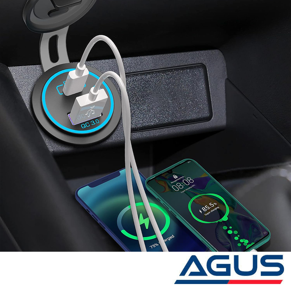 12v Araç & Karavan LEDli USB - Type C Soket | Hızlı Şarj