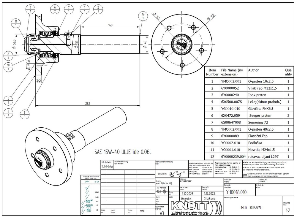 750 kg Sıvı Gres Yağlı Porya 5x112 M12x1,5