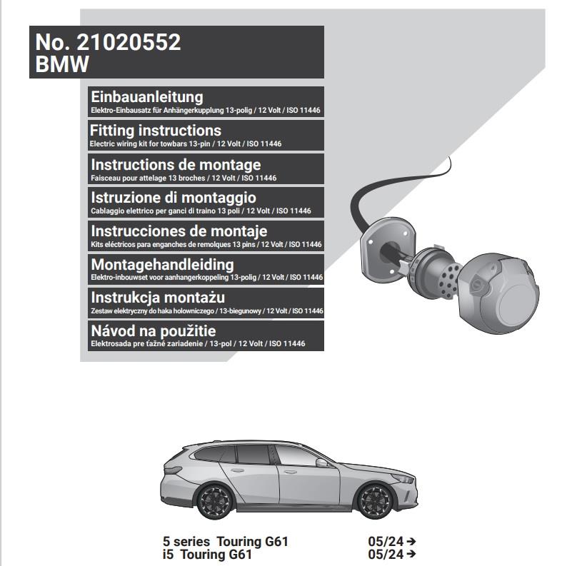 Bmw 5-Serisi - i5 G60/G61 2023- Römork Tesisatı 13P