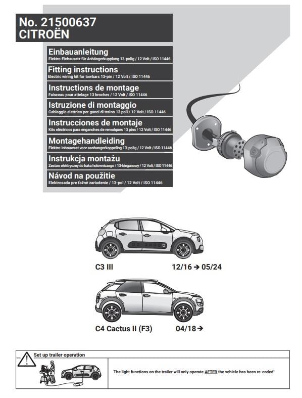 CITROEN C3 2016-2024 Römork Tesisatı 13P