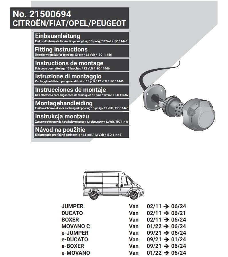 CITROEN Jumper 2024- Römork Tesisatı 13P