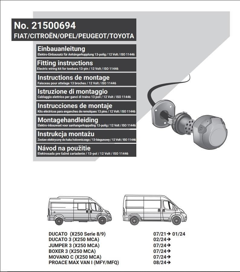 CITROEN Jumper 2024- Römork Tesisatı 13P