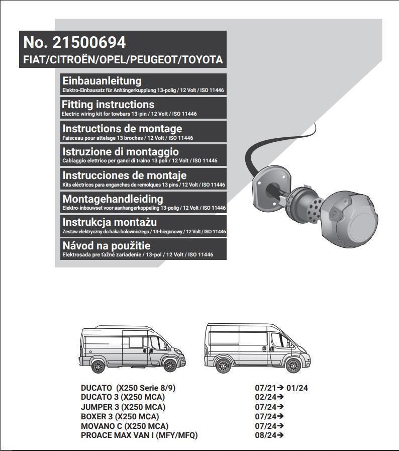 OPEL Movano 2024- Römork Tesisatı 13P