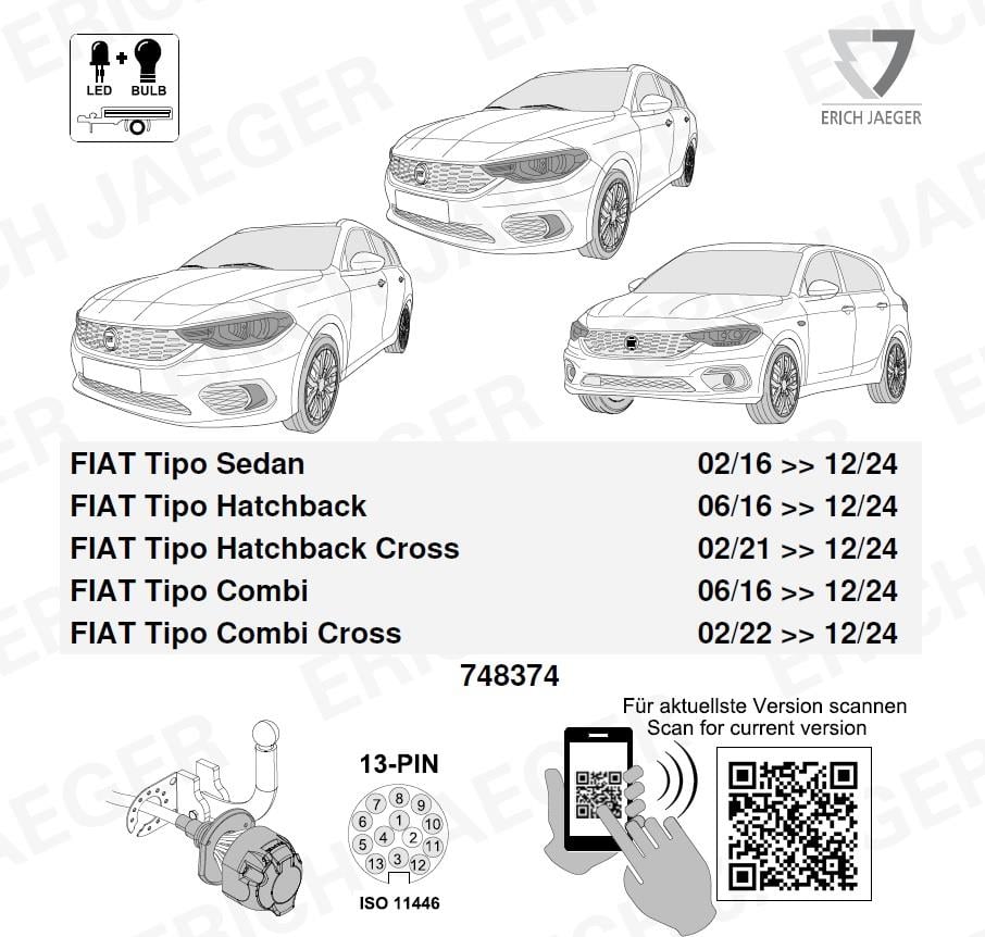 FIAT Egea 2016-2024 Römork Tesisatı 13P