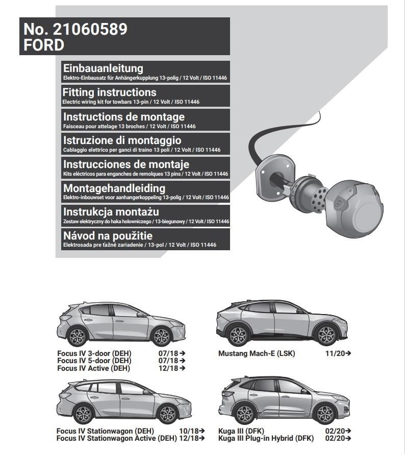 FORD Kuga 2019-2024 Römork Tesisatı 13P