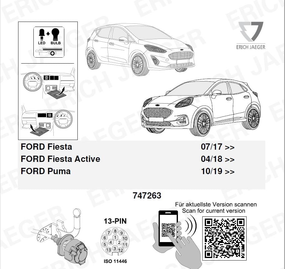 FORD Puma 2019- Römork Tesisatı 13P