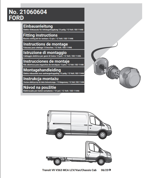 FORD Transit 2025- Römork Tesisatı 13P