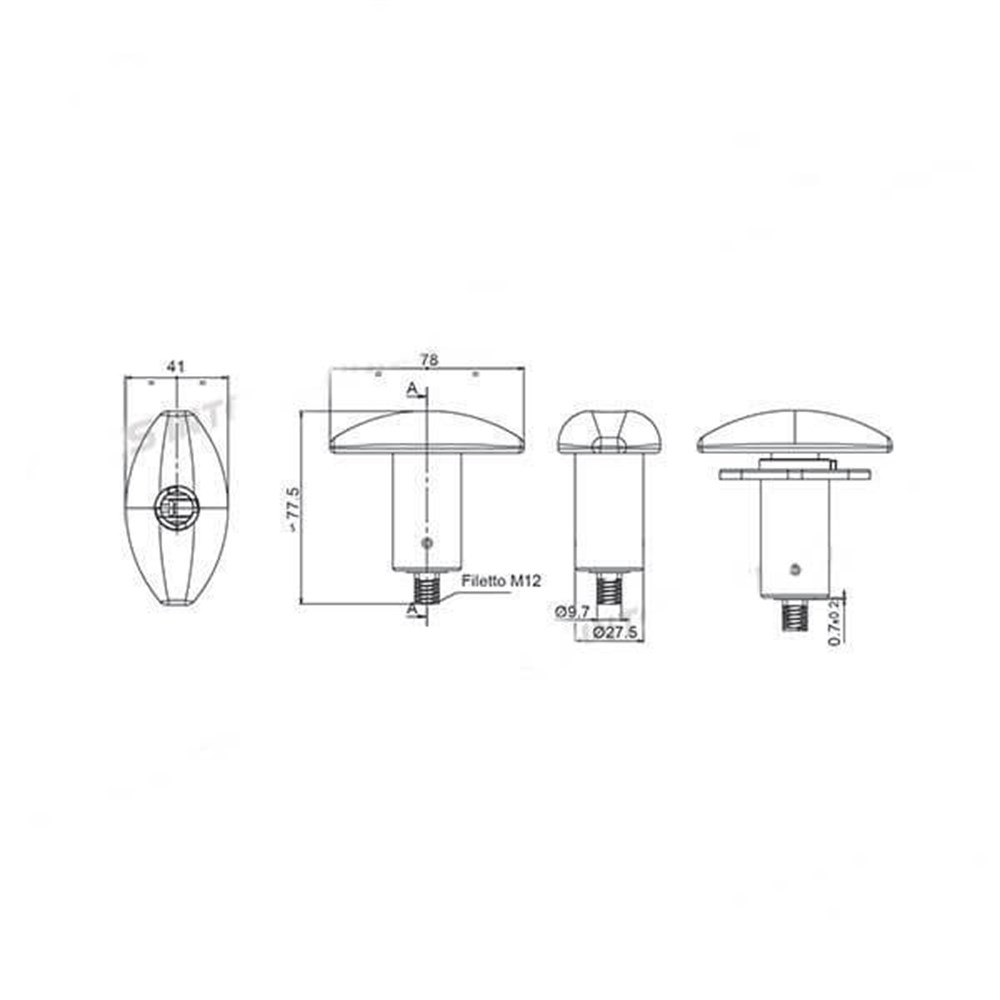 Karavan Kapı Kilidi Beyaz 76x41mm