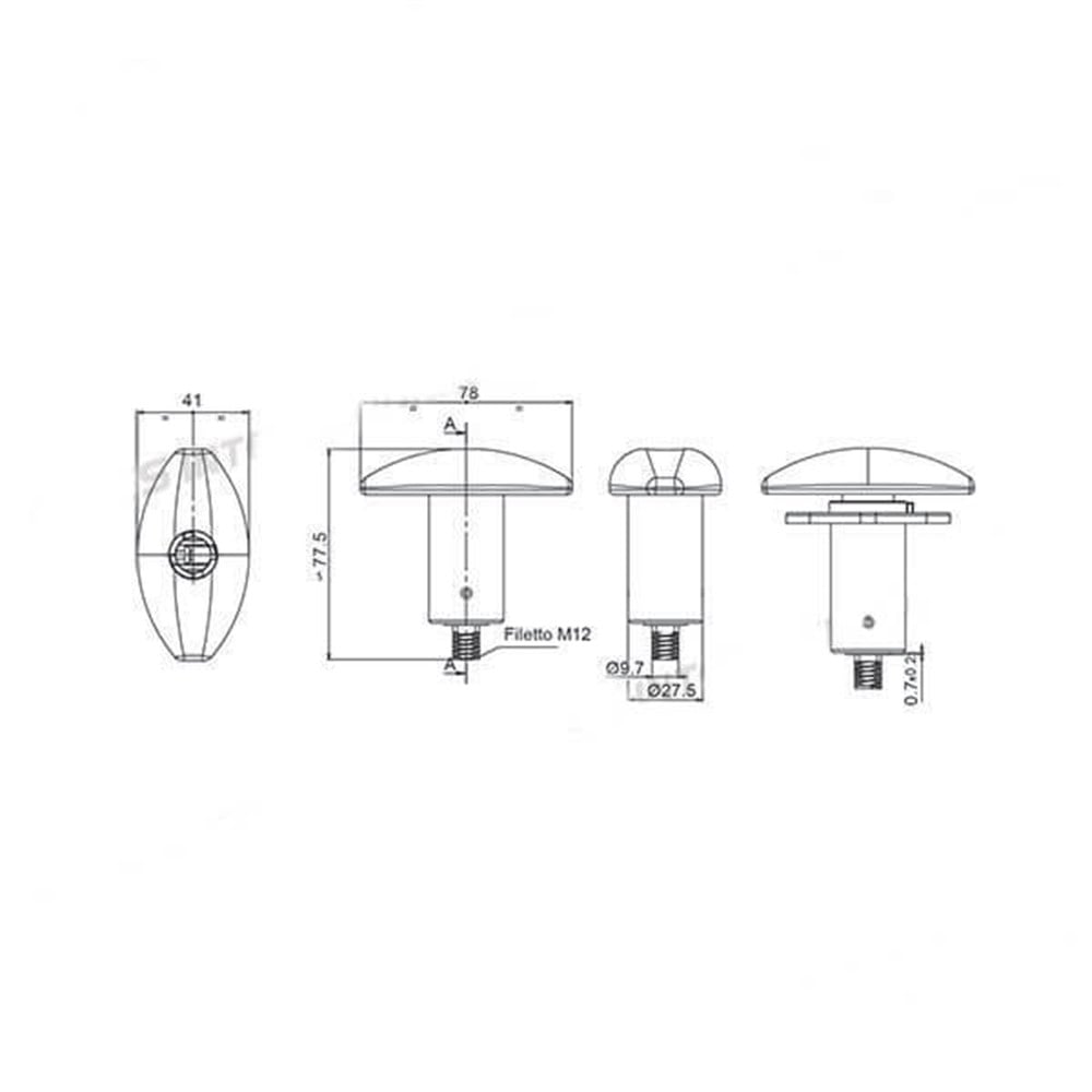 Karavan Kapı Kilidi Siyah 76x41mm
