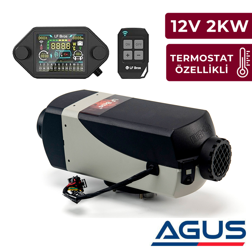 LF-Bros 12V 2KW Termostat Özellikli PREMIUM Dizel Isıtıcı