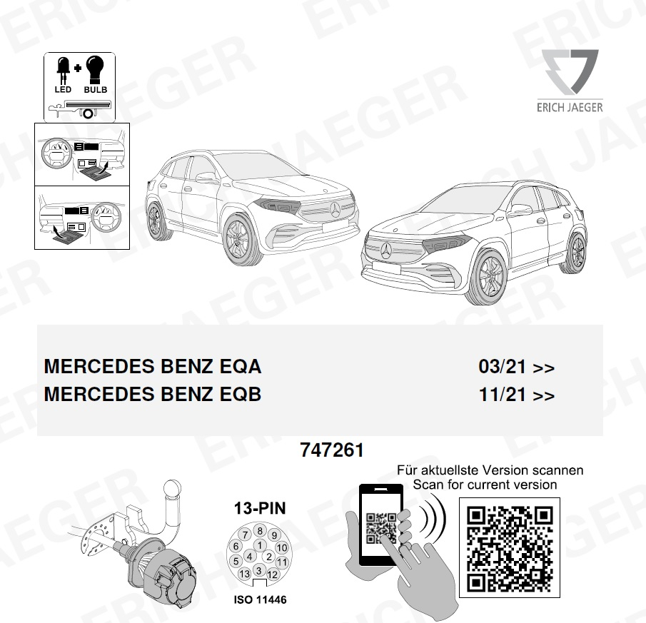 MERCEDES EQA H243 2021- Römork Tesisatı 13P