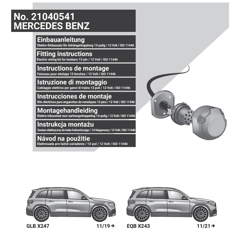 MERCEDES EQB X243 2021- Römork Tesisatı 13P