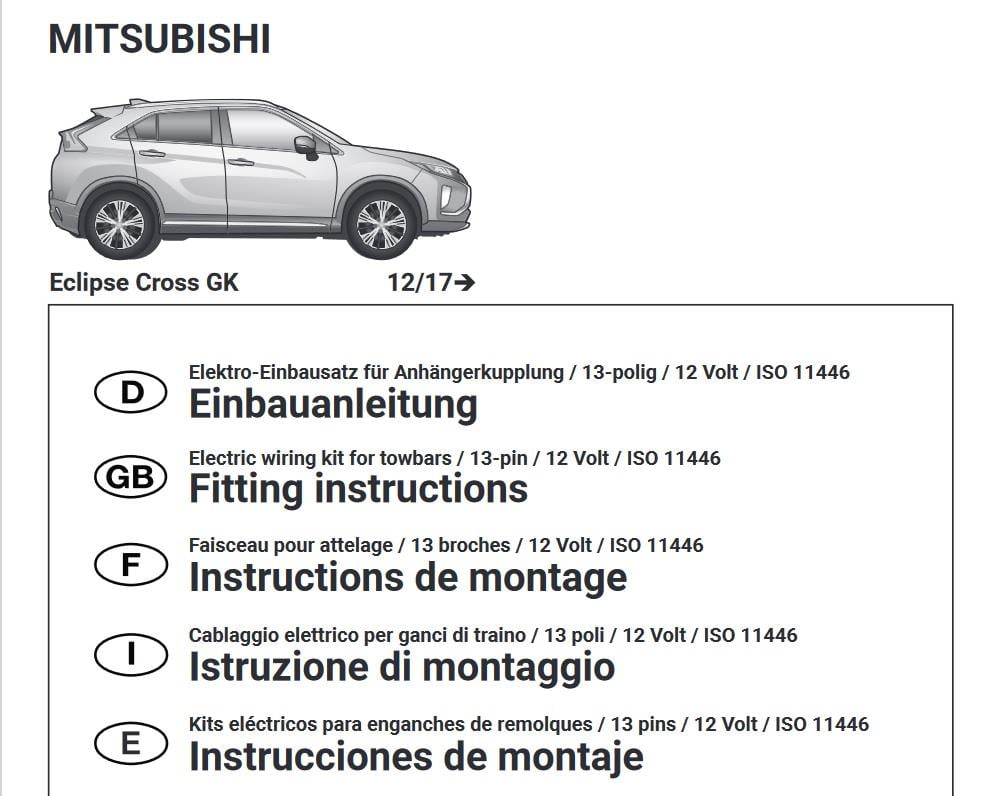 MITSUBISHI Eclipse Cross 2017- Römork Tesisatı 13P