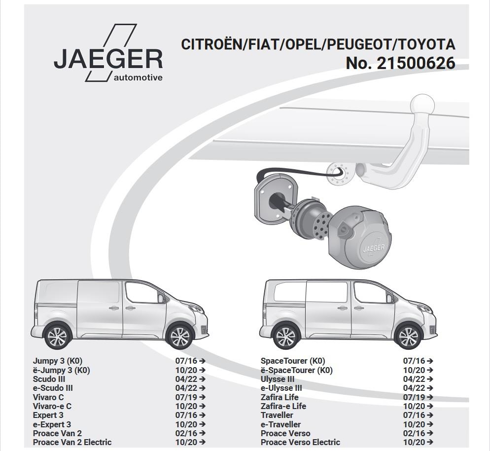 TOYOTA Proace Verso/Cargo 2022- Römork Tesisatı 13P