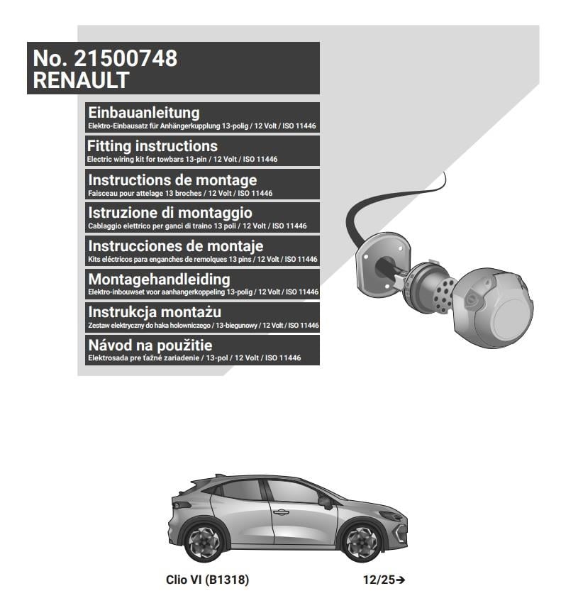 RENAULT Clio VI 2026- Römork Tesisatı 13P