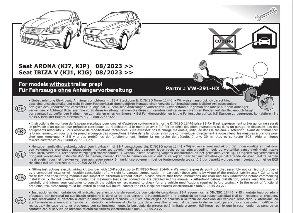 SEAT Ibiza 2024- Römork Tesisatı 13P