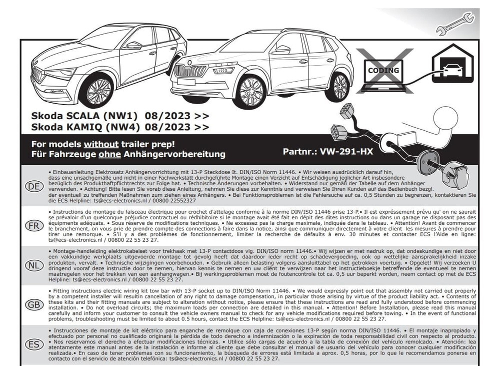 SKODA Kamiq 2024- Römork Tesisatı 13P
