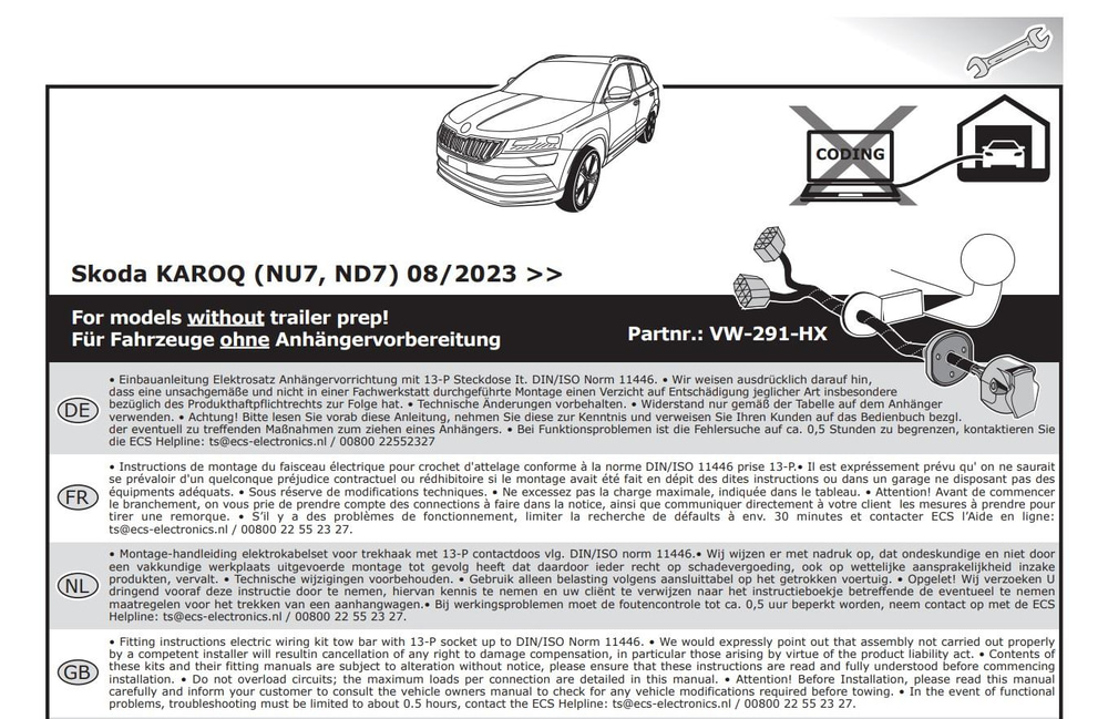 SKODA Karoq 2024- Römork Tesisatı 13P