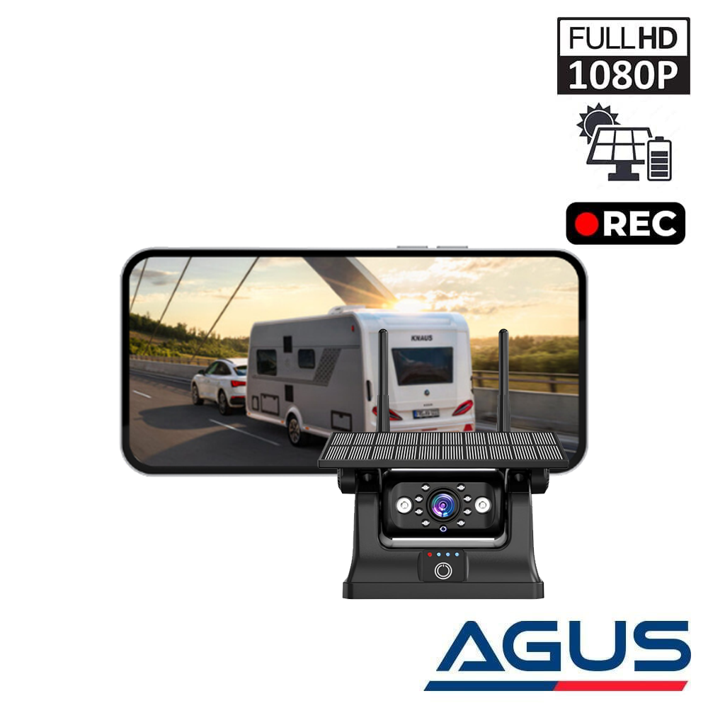 Solar Şarjlı Wireless Karavan Geri Görüş Kamerası 1080P - Premium