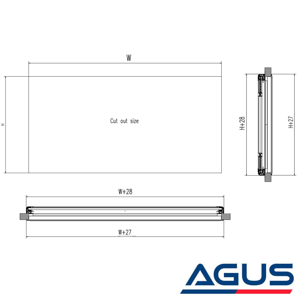 SUGA Amortisörlü Karavan Cam Pencere 50cm x 45cm