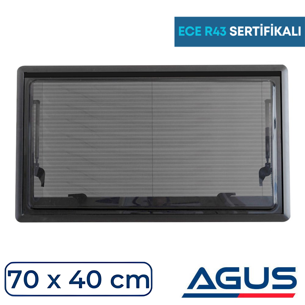 SUGA Amortisörlü Karavan Cam Pencere 70cm x 40cm