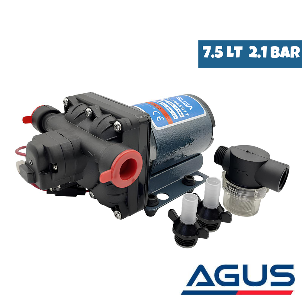Suga Karavan & Tekne Hidrofor Pompası 12V 7.5 Litre 31 PSI/2.1 Bar