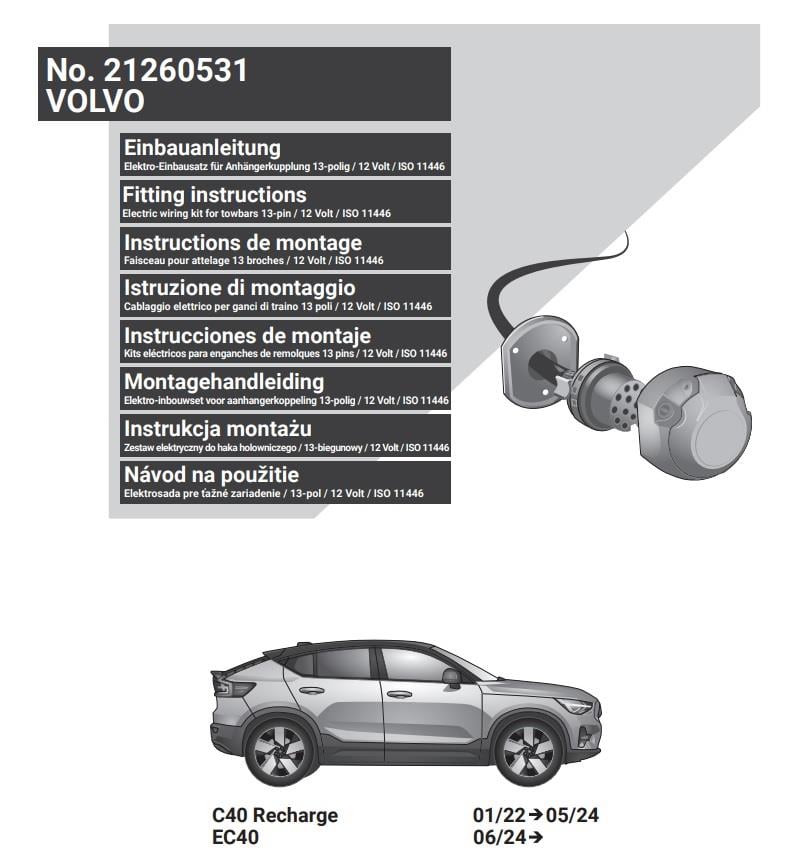 VOLVO C40 2021- Römork Tesisatı 13P