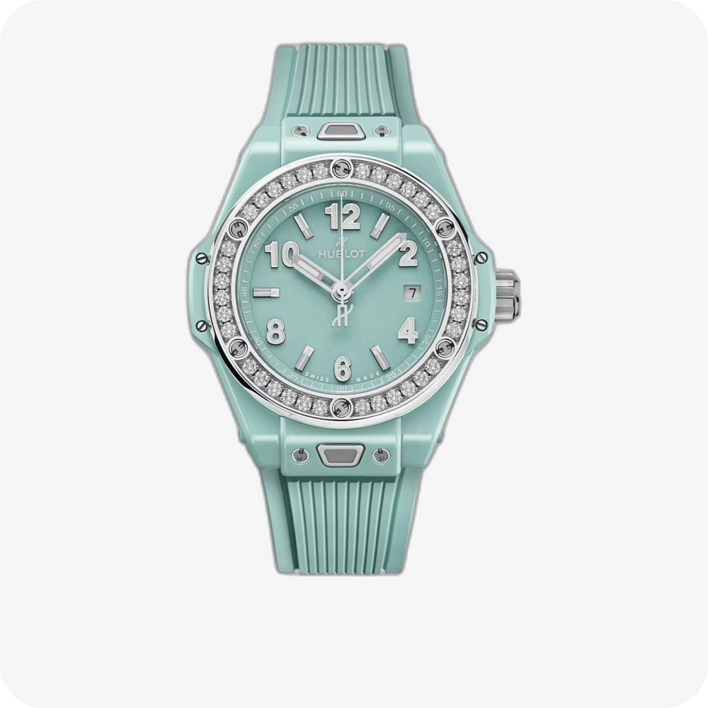 Hublot Big Bang  One Click Mint Green Ceramic Diamonds