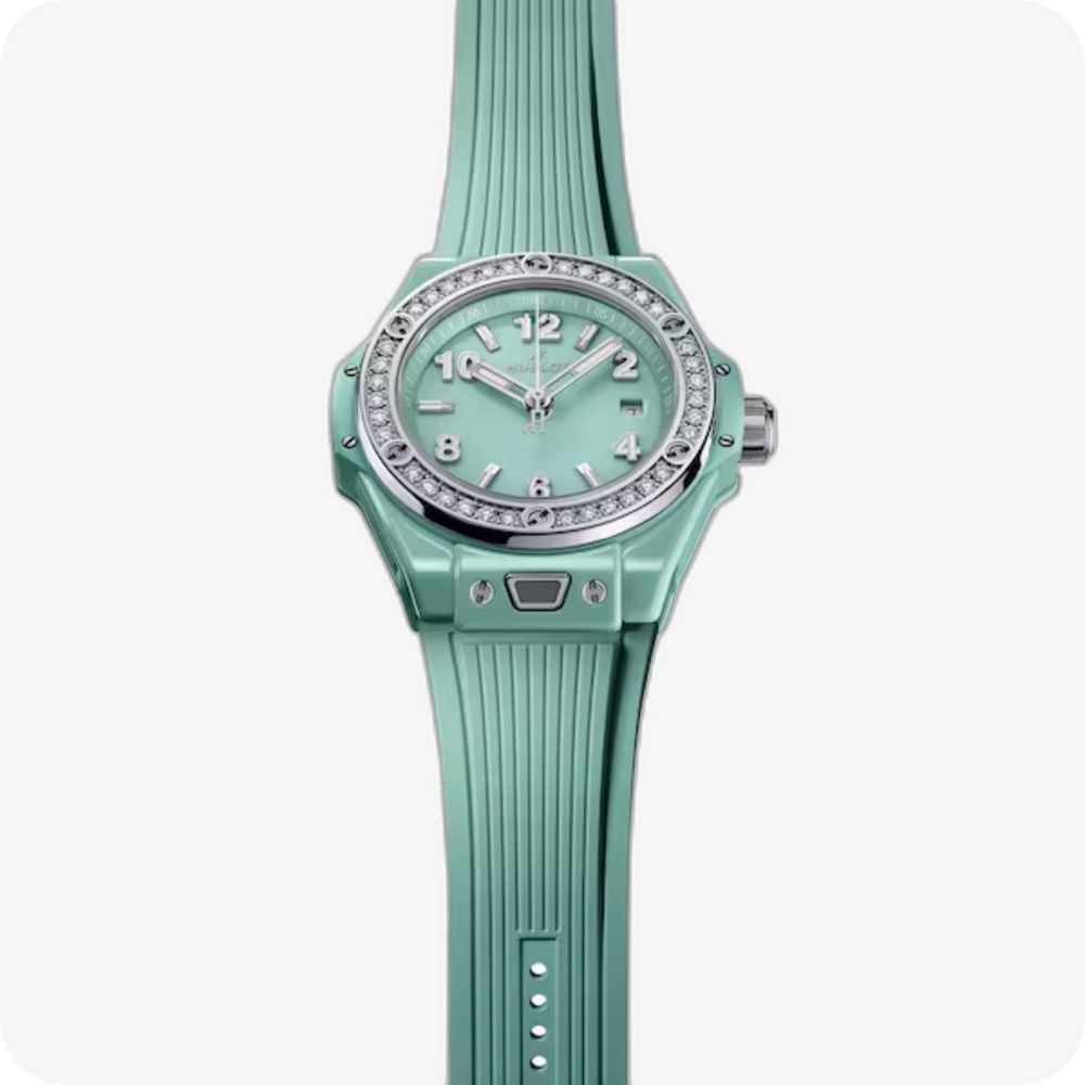 Hublot Big Bang  One Click Mint Green Ceramic Diamonds