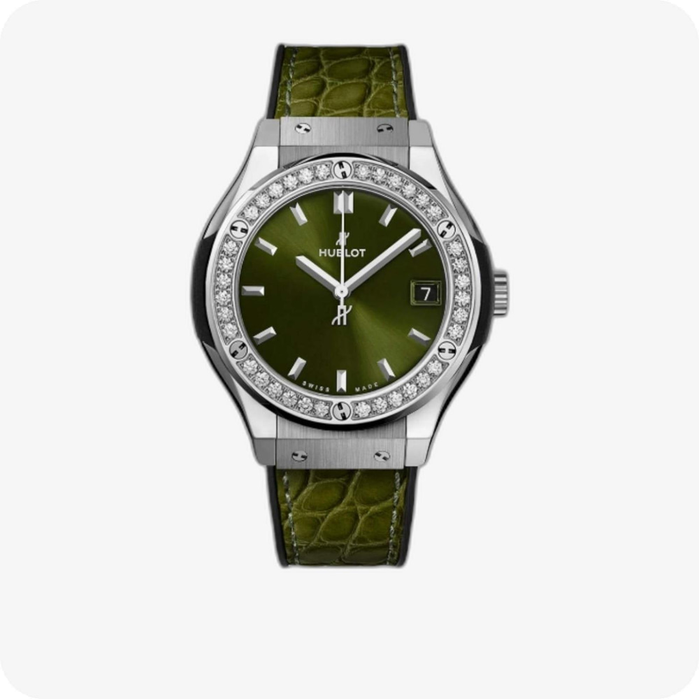 Hublot Classic Fusion Titanyum Green Diamonds